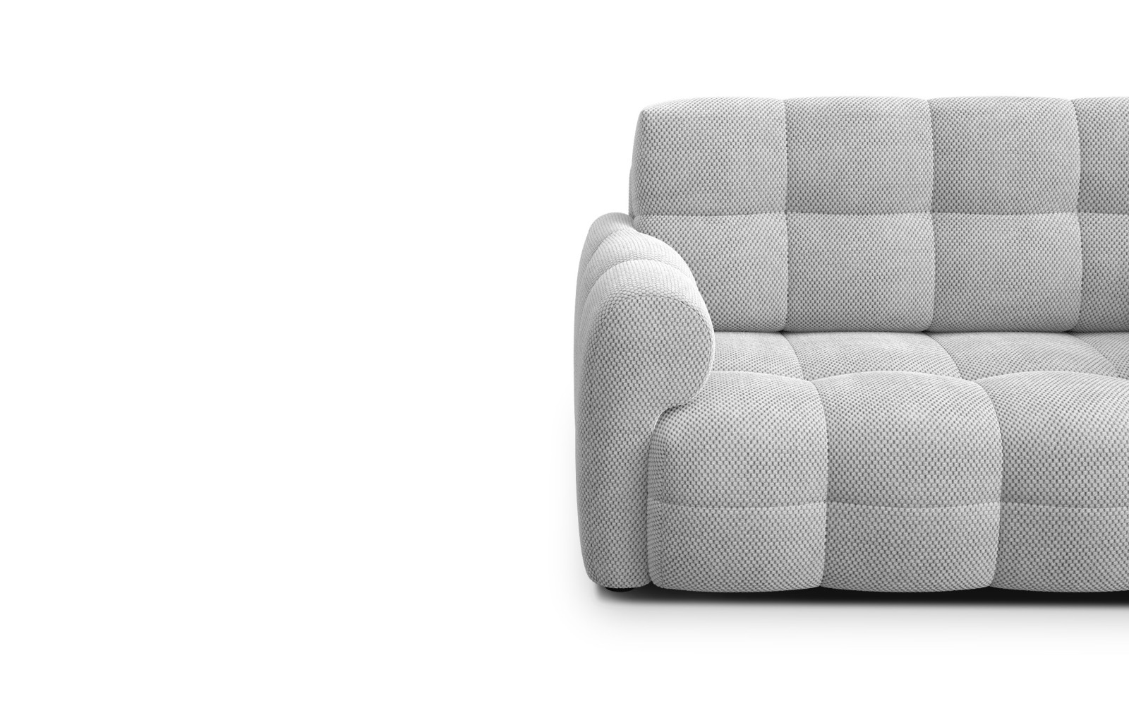 Canapé 2 places MELLOW, tissu gris clair