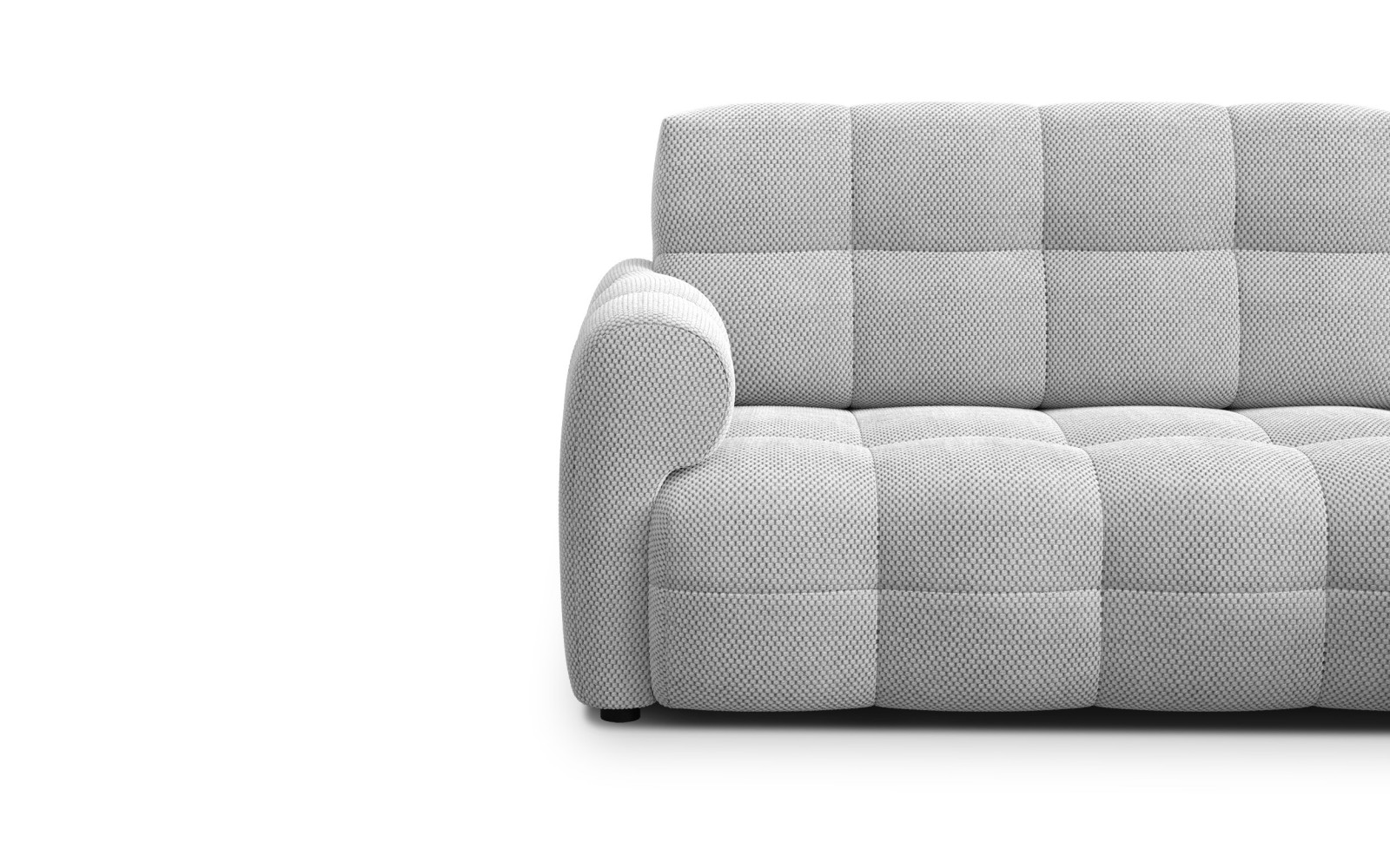 Canapé d'angle droit 3 places MELLOW, tissu gris clair