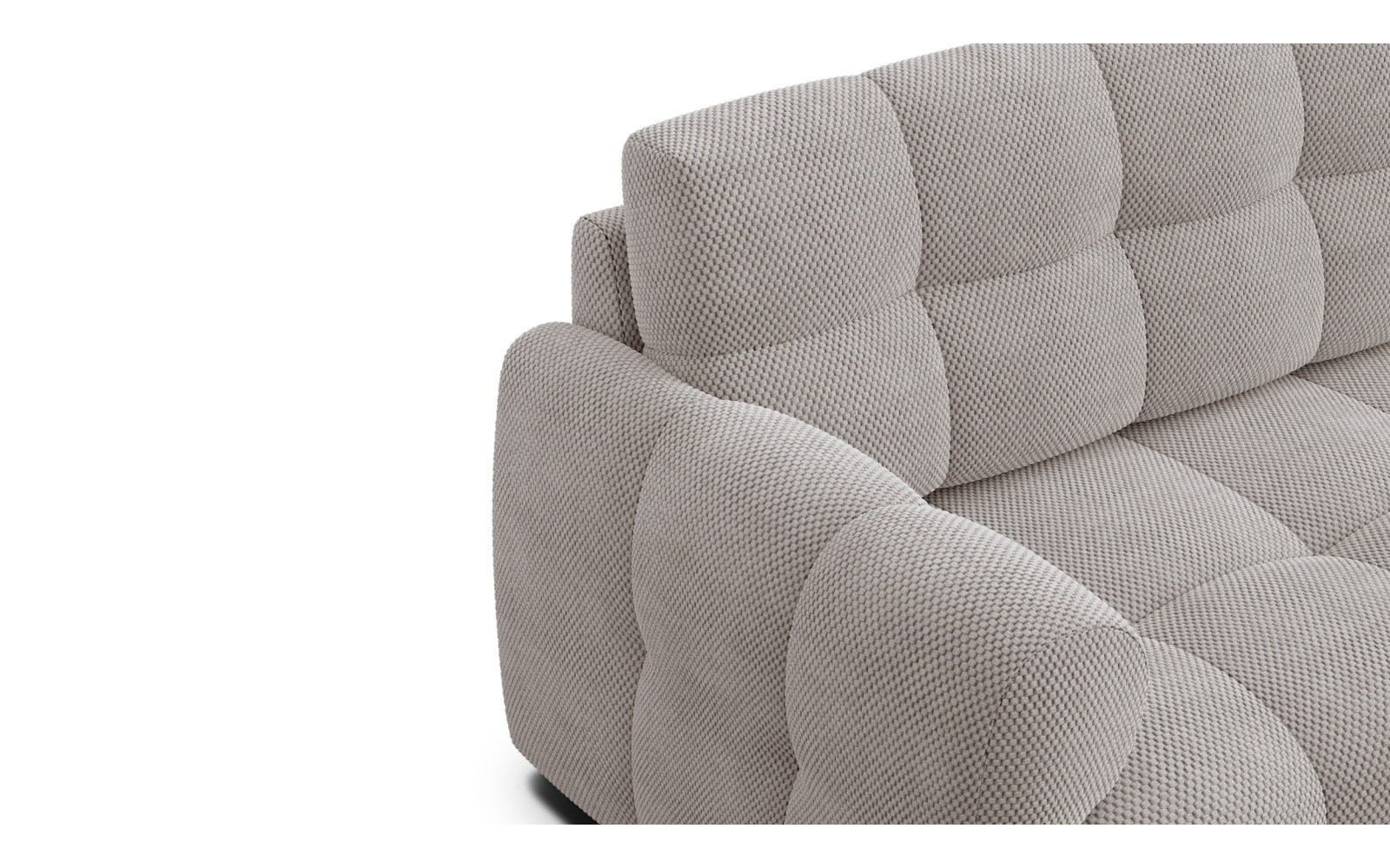 Canapé d'angle droit 3 places MELLOW, tissu beige