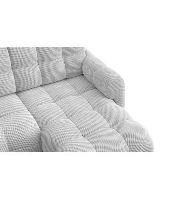 Canapé d'angle droit 3 places MELLOW, tissu gris clair