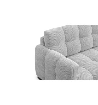 Canapé d'angle droit 3 places MELLOW, tissu gris clair