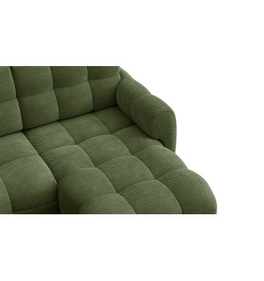 Canapé d'angle droit 3 places MELLOW, tissu vert