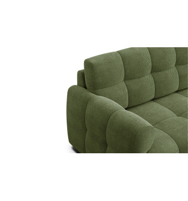 Canapé d'angle droit 3 places MELLOW, tissu vert