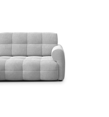 Canapé d'angle gauche 3 places MELLOW, tissu gris clair