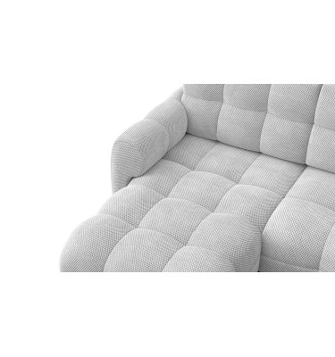 Canapé d'angle gauche 3 places MELLOW, tissu gris clair