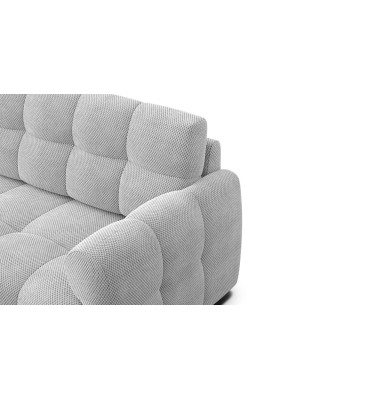 Canapé d'angle gauche 3 places MELLOW, tissu gris clair