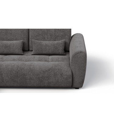 Canapé d'angle 4 places SORENO, tissu gris foncé