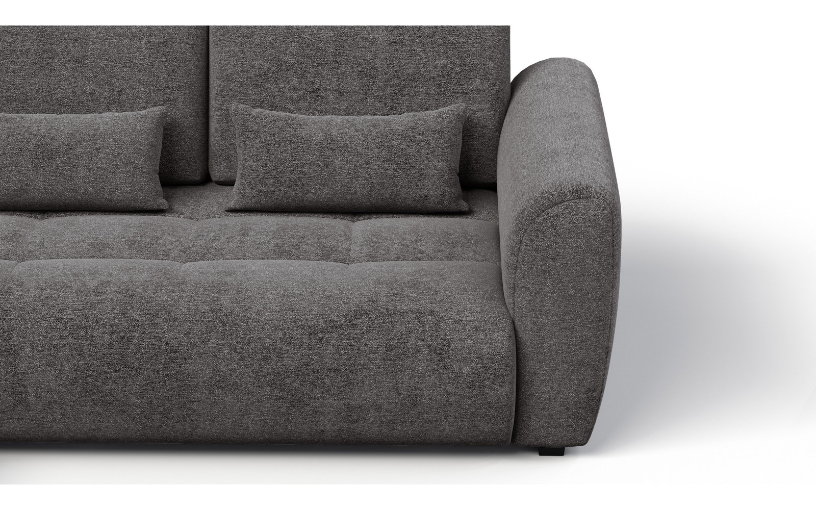 Canapé d'angle 4 places SORENO, tissu gris foncé