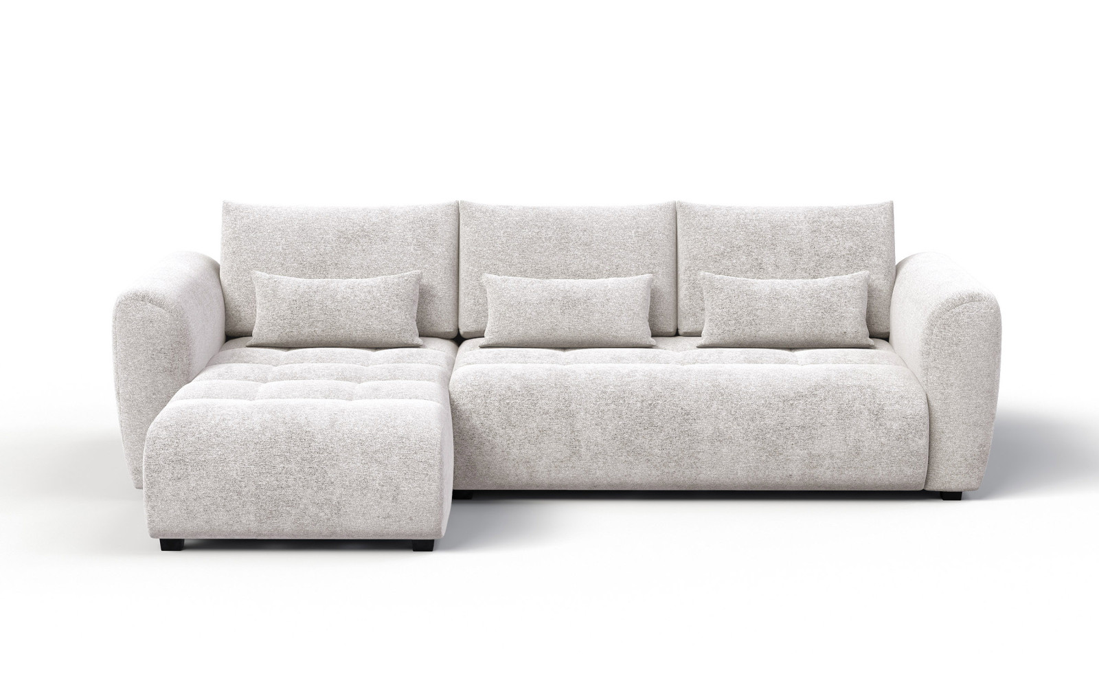 Canapé d'angle 4 places SORENO, tissu ecru