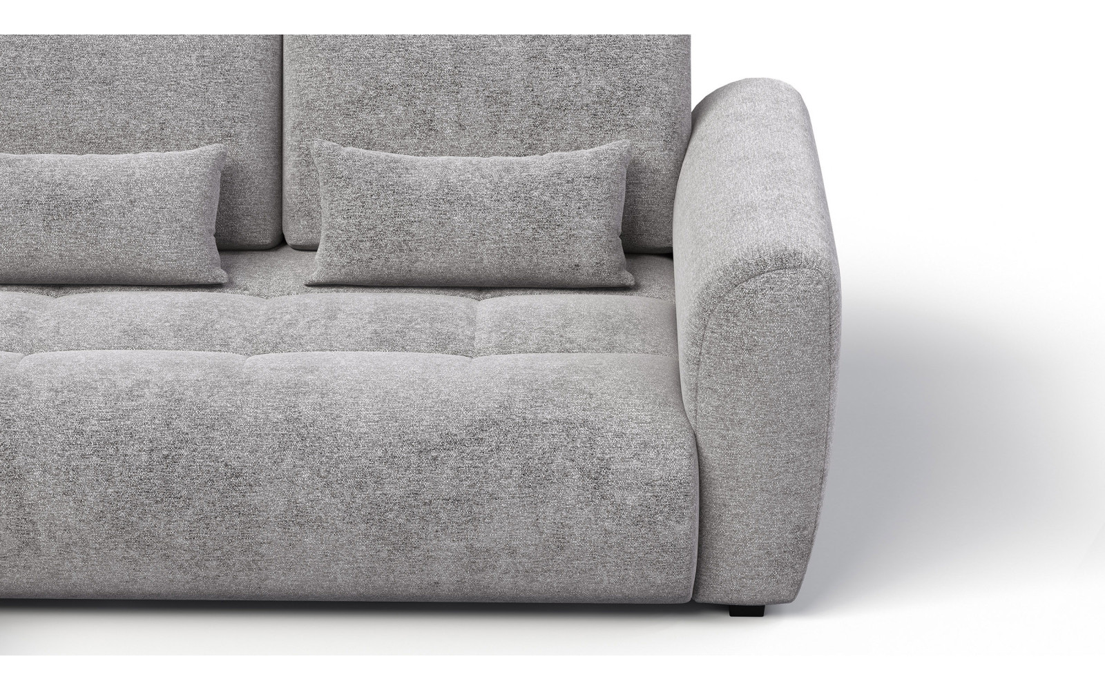 Canapé d'angle 4 places SORENO, tissu gris
