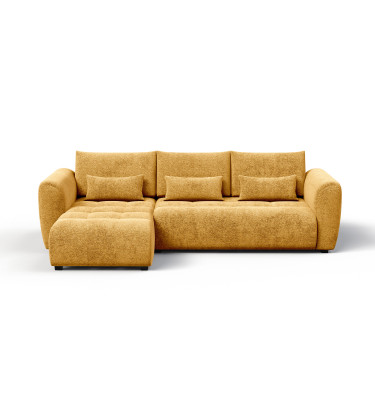 Canapé d'angle 4 places SORENO, tissu jaune