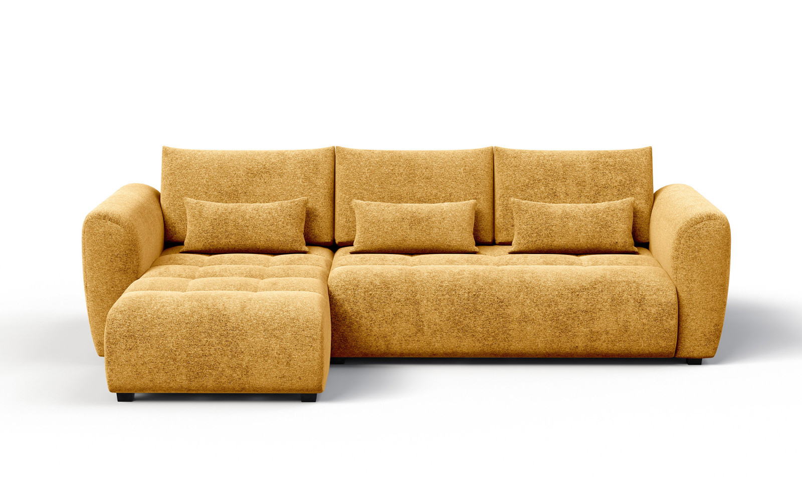 Canapé d'angle 4 places SORENO, tissu jaune