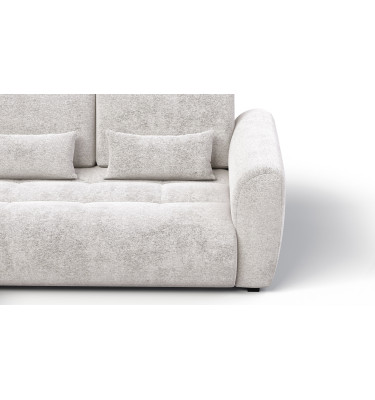 Canapé d'angle 4 places SORENO, tissu ecru