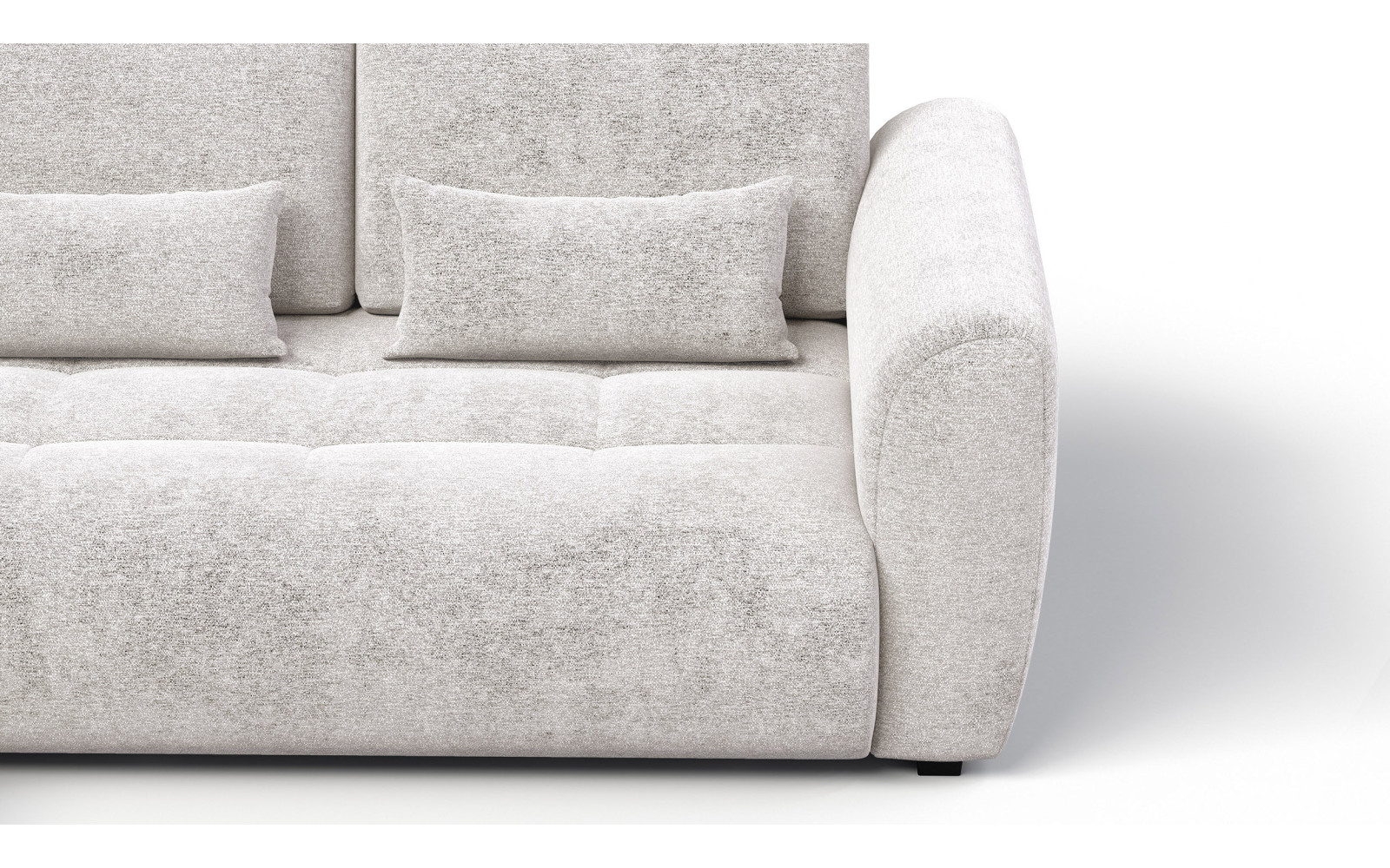 Canapé d'angle 4 places SORENO, tissu ecru