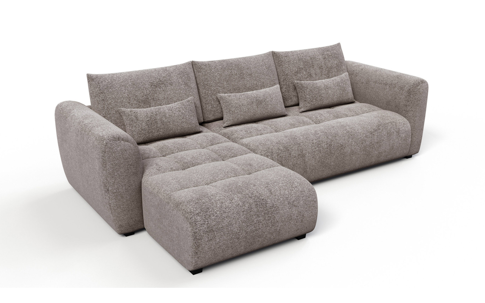 Canapé d'angle 4 places SORENO, tissu beige