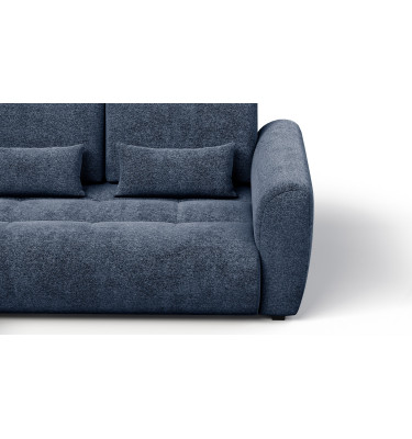 Canapé d'angle 4 places SORENO, tissu bleu marine