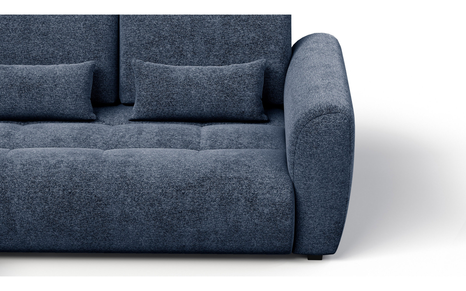 Canapé d'angle 4 places SORENO, tissu bleu marine
