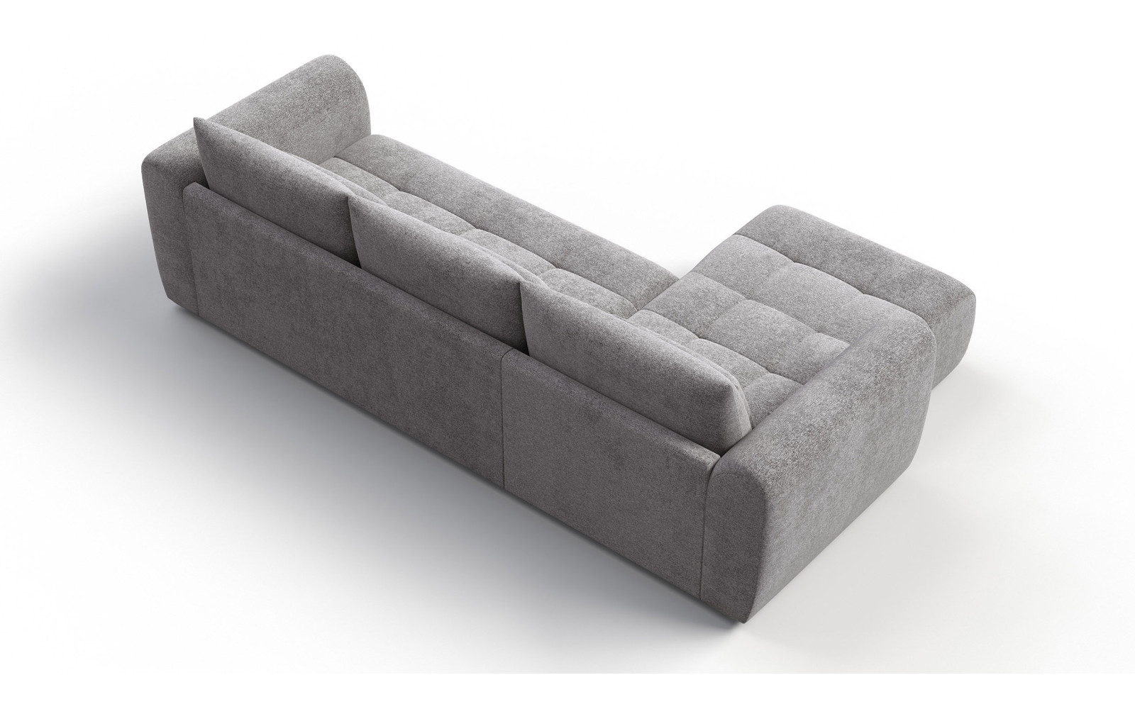 Canapé d'angle 4 places SORENO, tissu gris