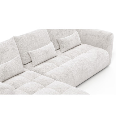Canapé d'angle 4 places SORENO, tissu ecru