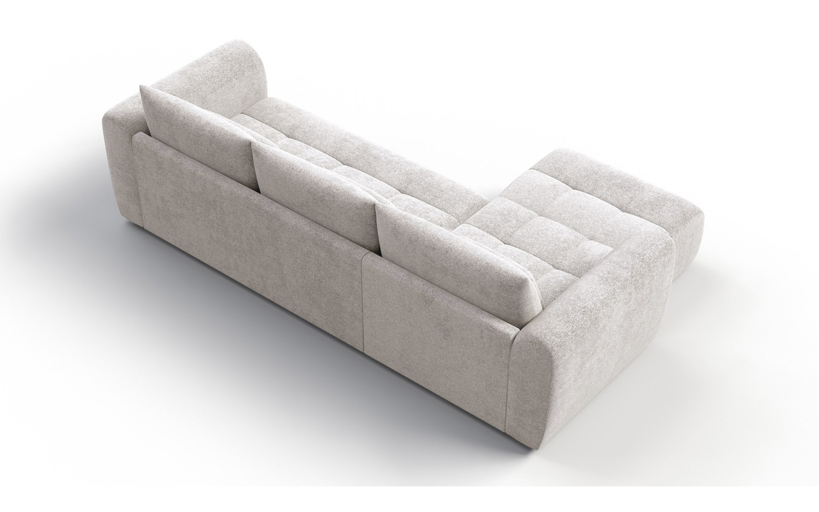 Canapé d'angle 4 places SORENO, tissu ecru