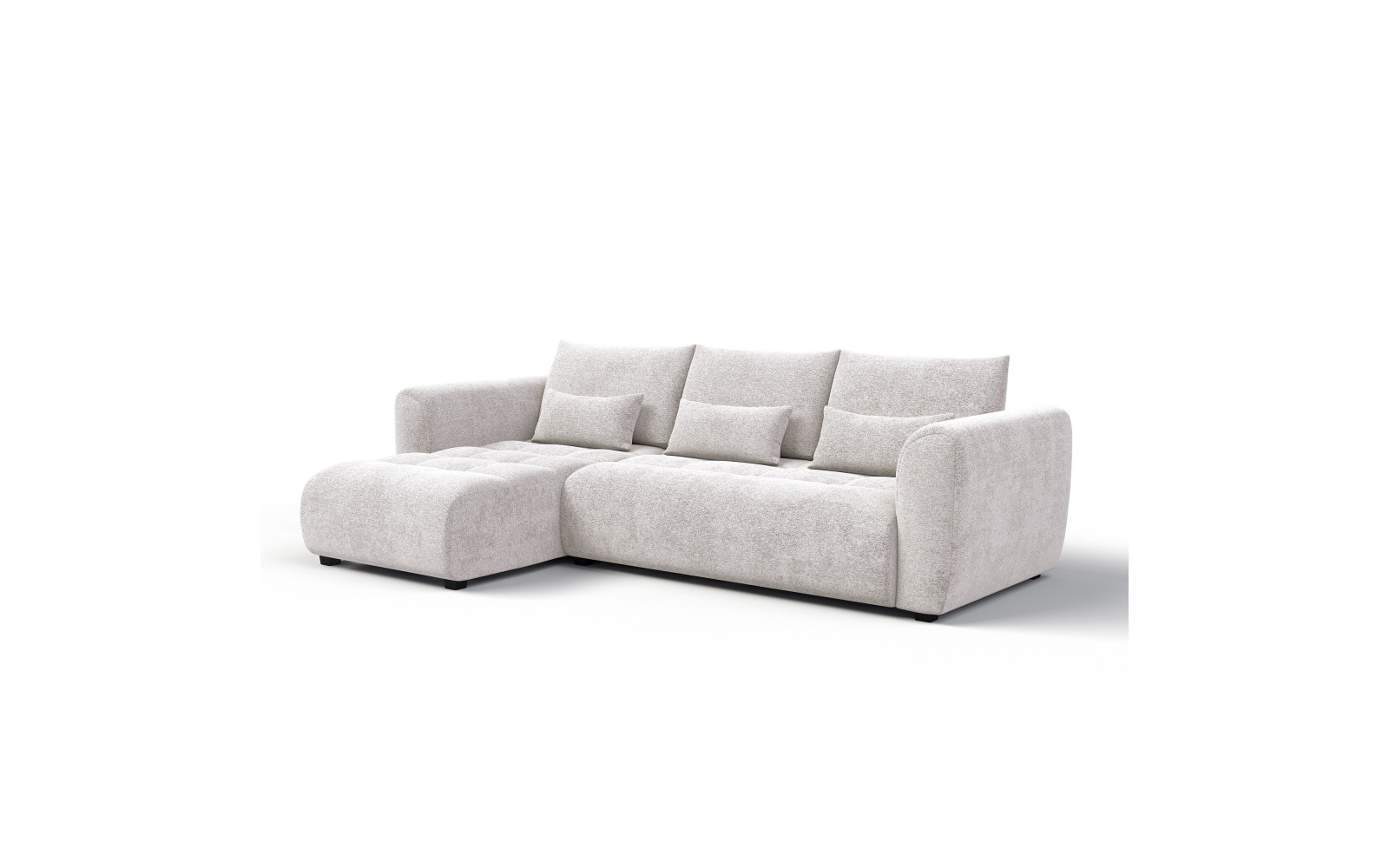 Canapé d'angle 4 places SORENO, tissu ecru
