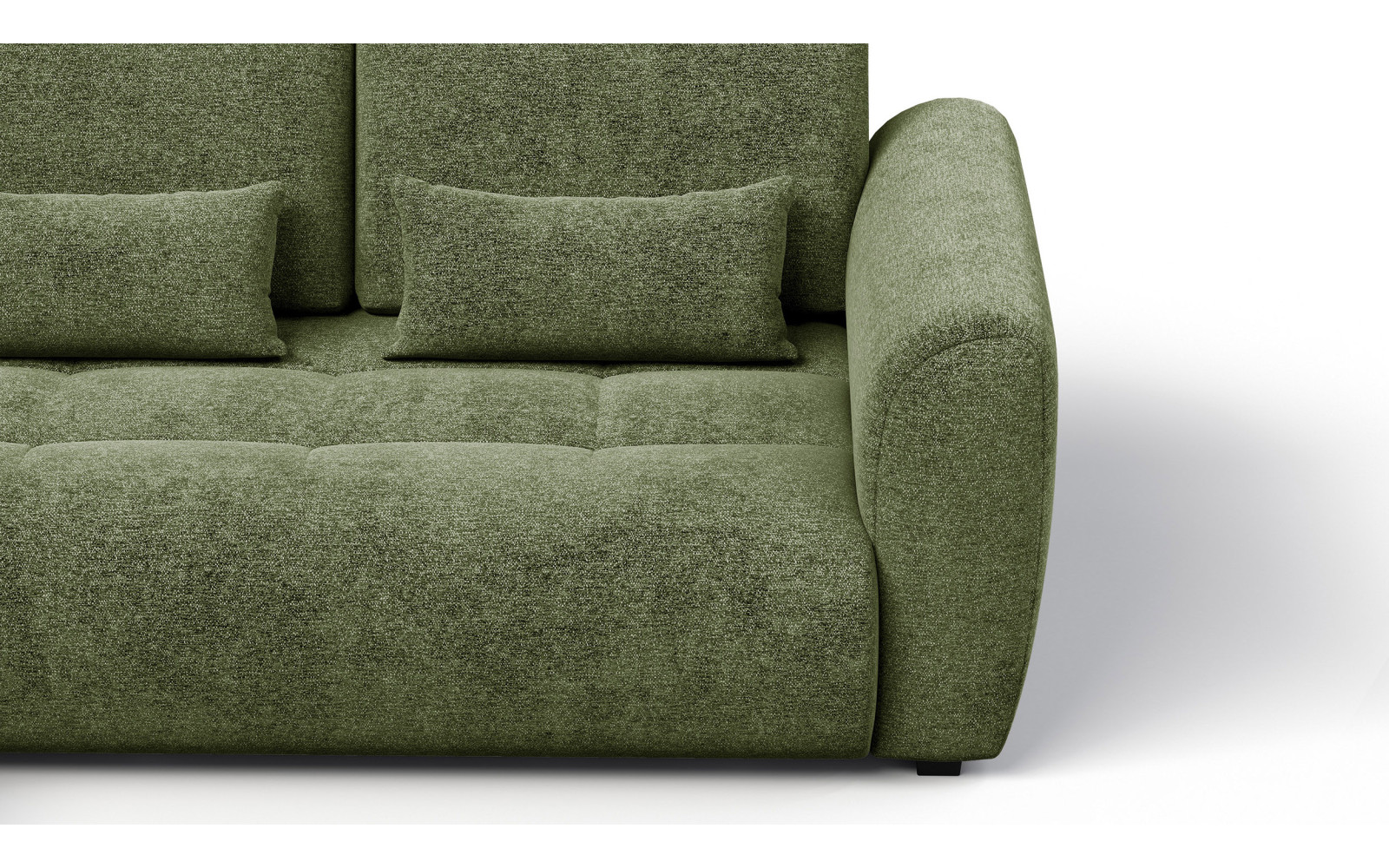 Canapé d'angle 4 places SORENO, tissu vert
