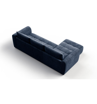 Canapé d'angle 4 places SORENO, tissu bleu marine