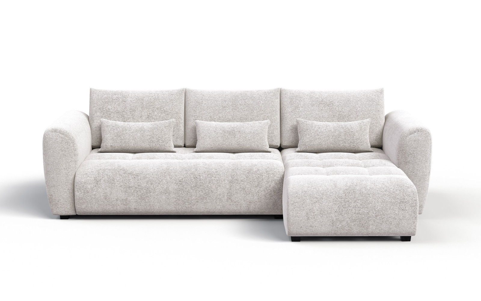 Canapé d'angle 4 places SORENO, tissu ecru