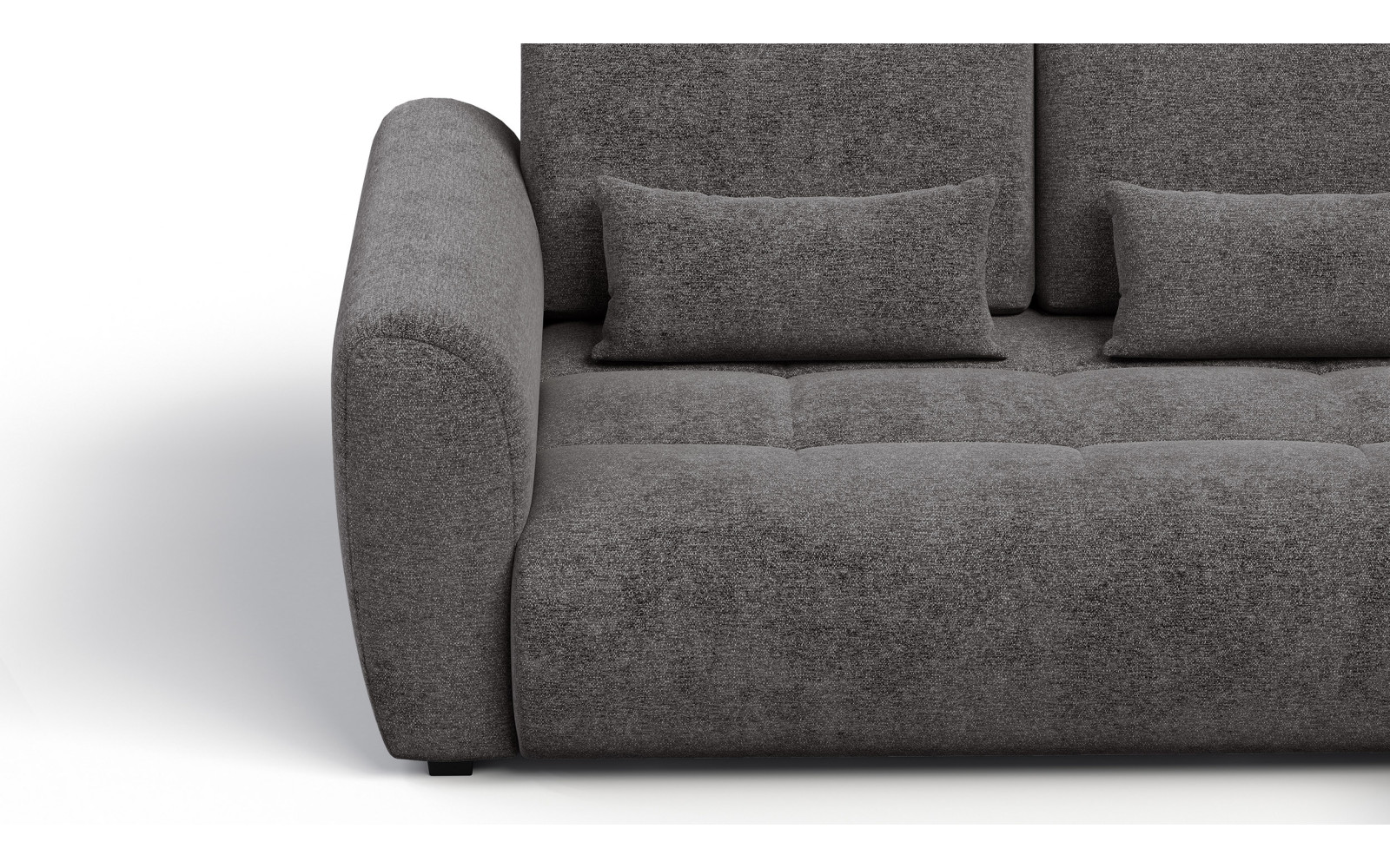Canapé d'angle 4 places SORENO, tissu gris foncé