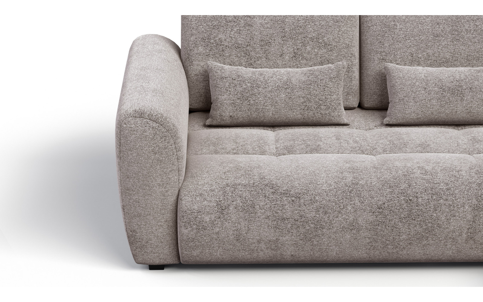 Canapé d'angle 4 places SORENO, tissu beige