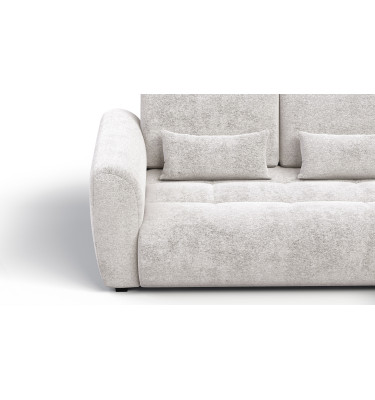 Canapé d'angle 4 places SORENO, tissu ecru