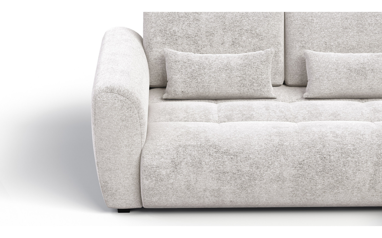 Canapé d'angle 4 places SORENO, tissu ecru