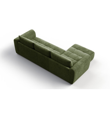 Canapé d'angle 4 places SORENO, tissu vert