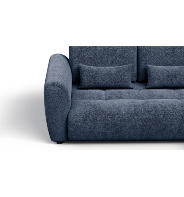Canapé d'angle 4 places SORENO, tissu bleu marine