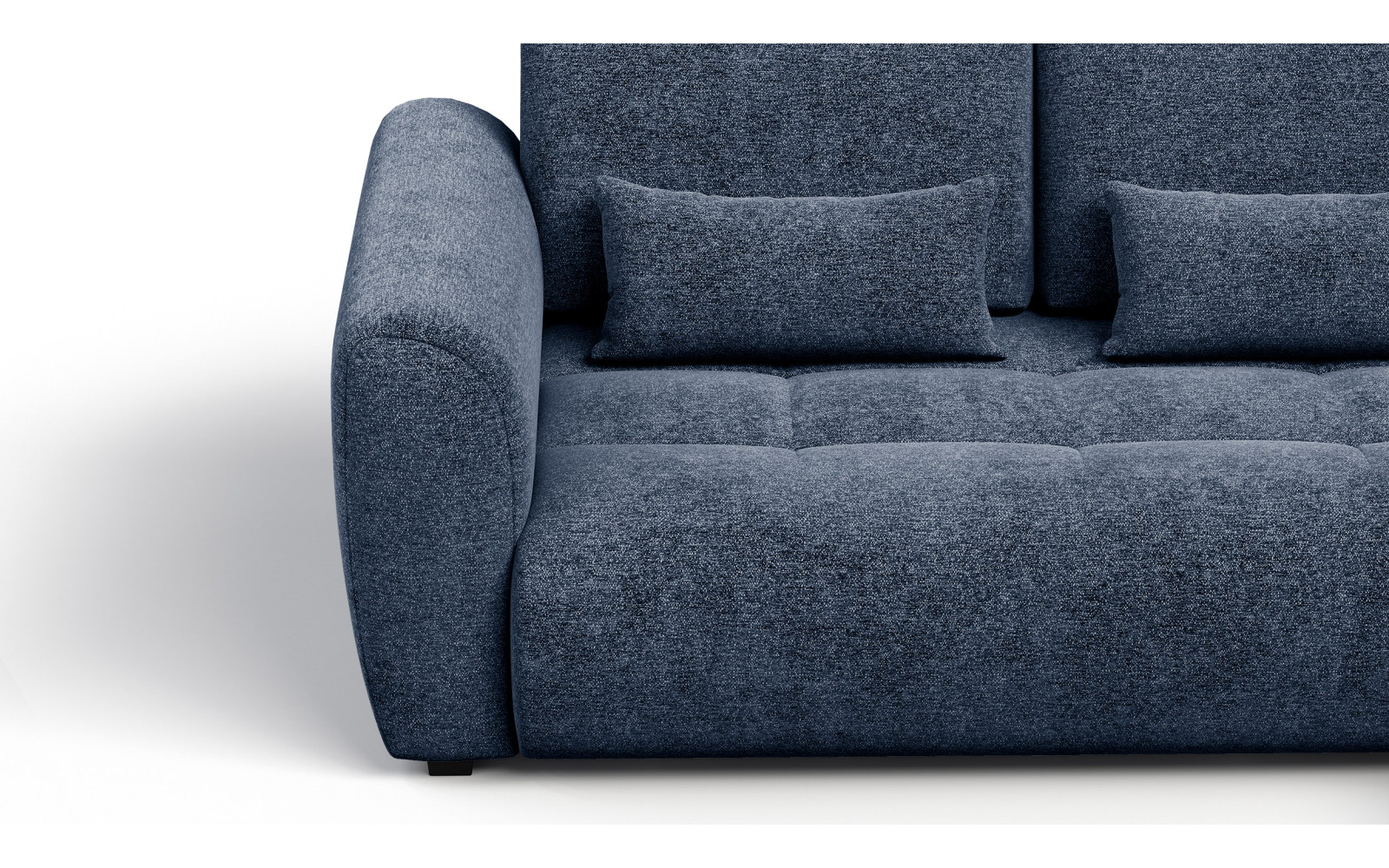 Canapé d'angle 4 places SORENO, tissu bleu marine