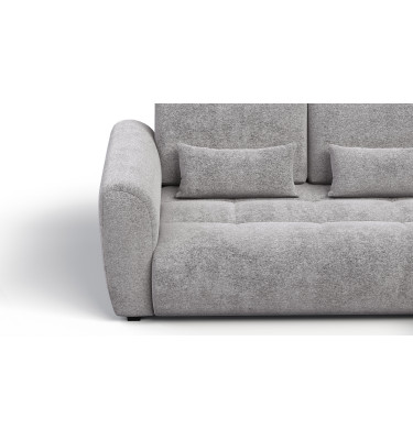 Canapé d'angle 4 places SORENO, tissu gris