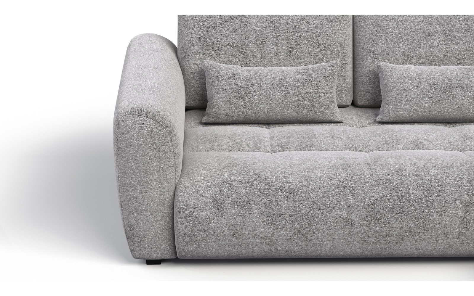 Canapé d'angle 4 places SORENO, tissu gris