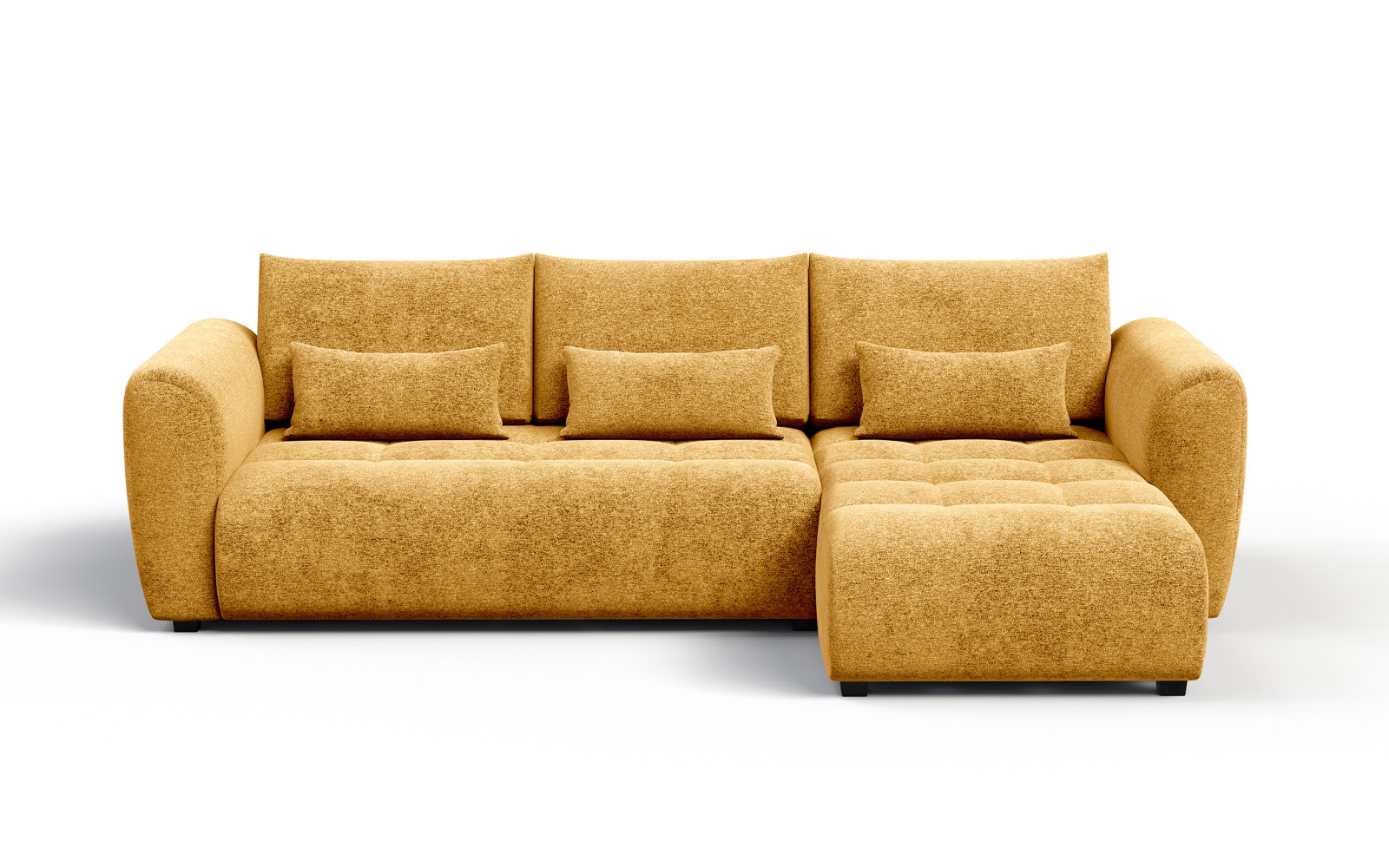 Canapé d'angle 4 places SORENO, tissu jaune