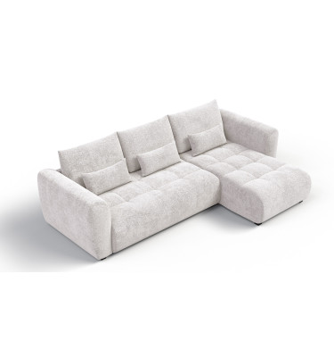 Canapé d'angle 4 places SORENO, tissu ecru