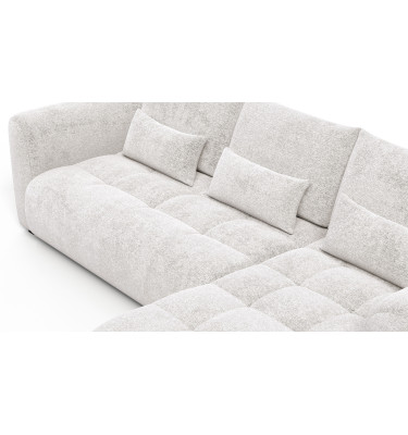 Canapé d'angle 4 places SORENO, tissu ecru