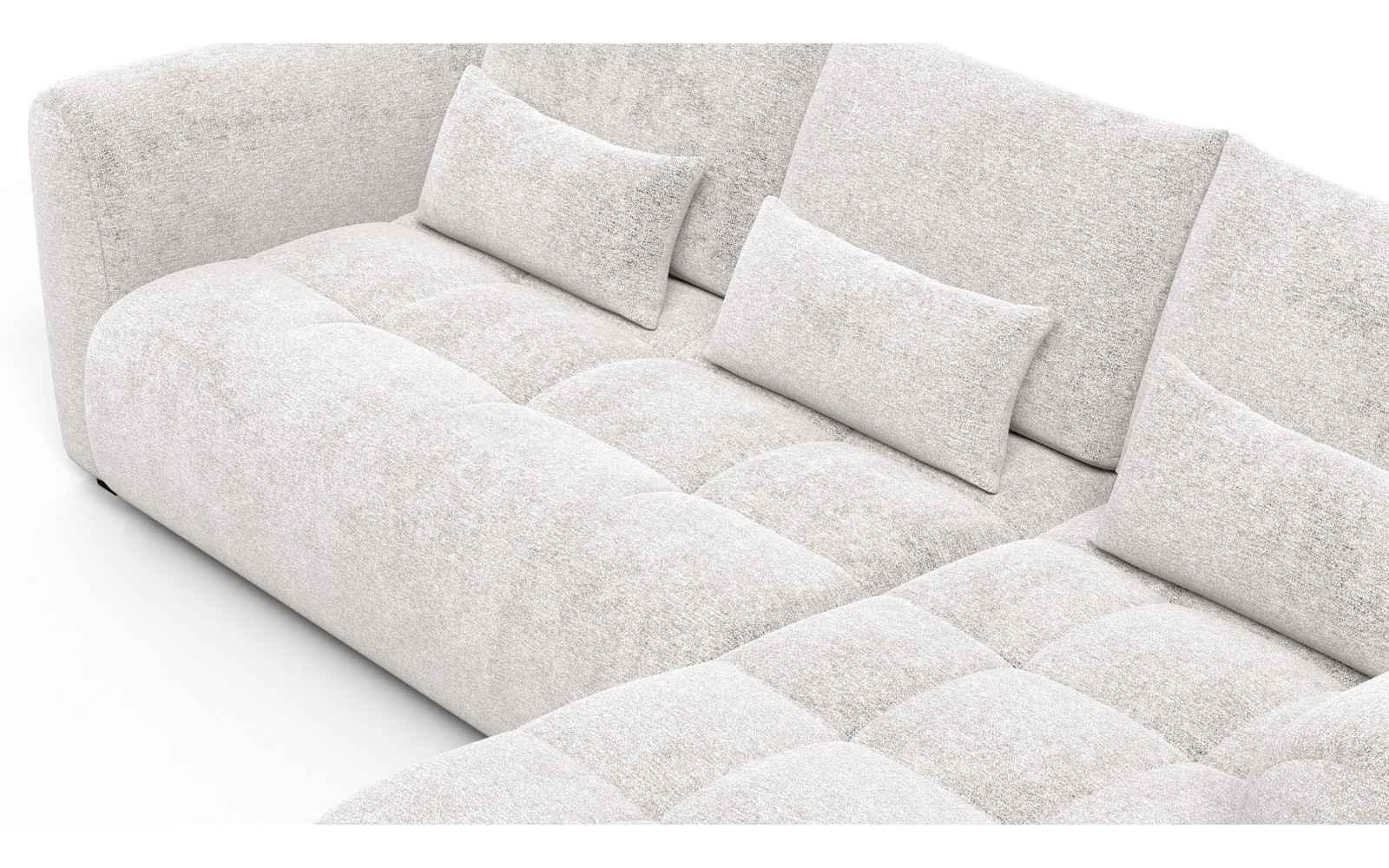 Canapé d'angle 4 places SORENO, tissu ecru