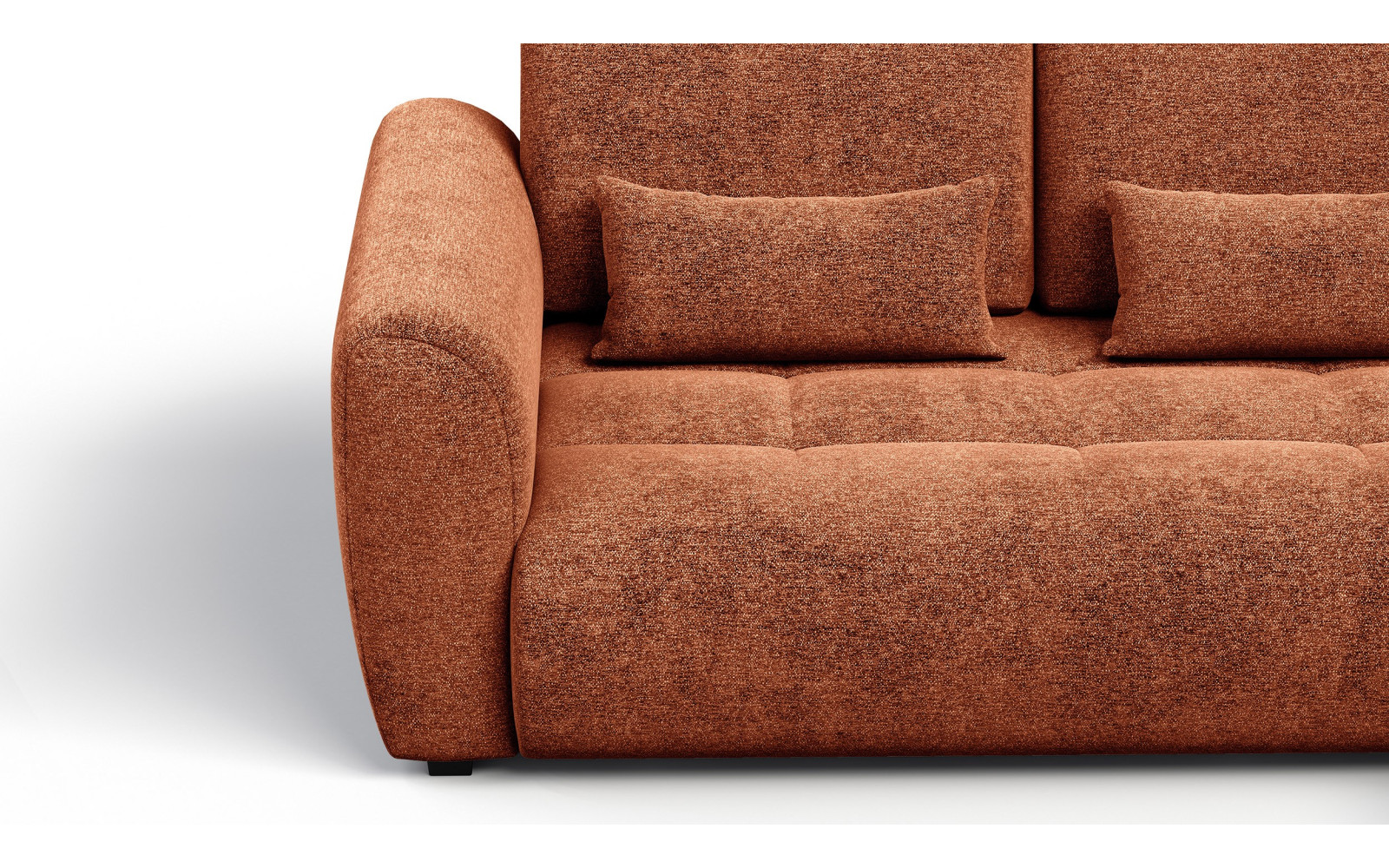 Canapé d'angle 4 places SORENO, tissu orange