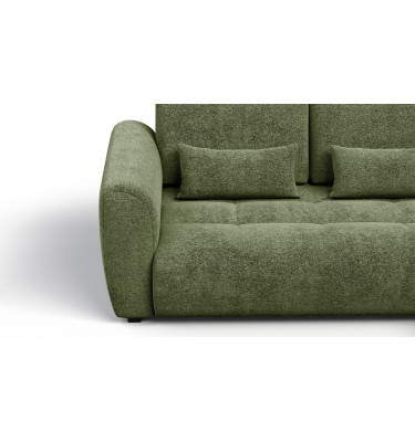 Canapé d'angle 4 places SORENO, tissu vert