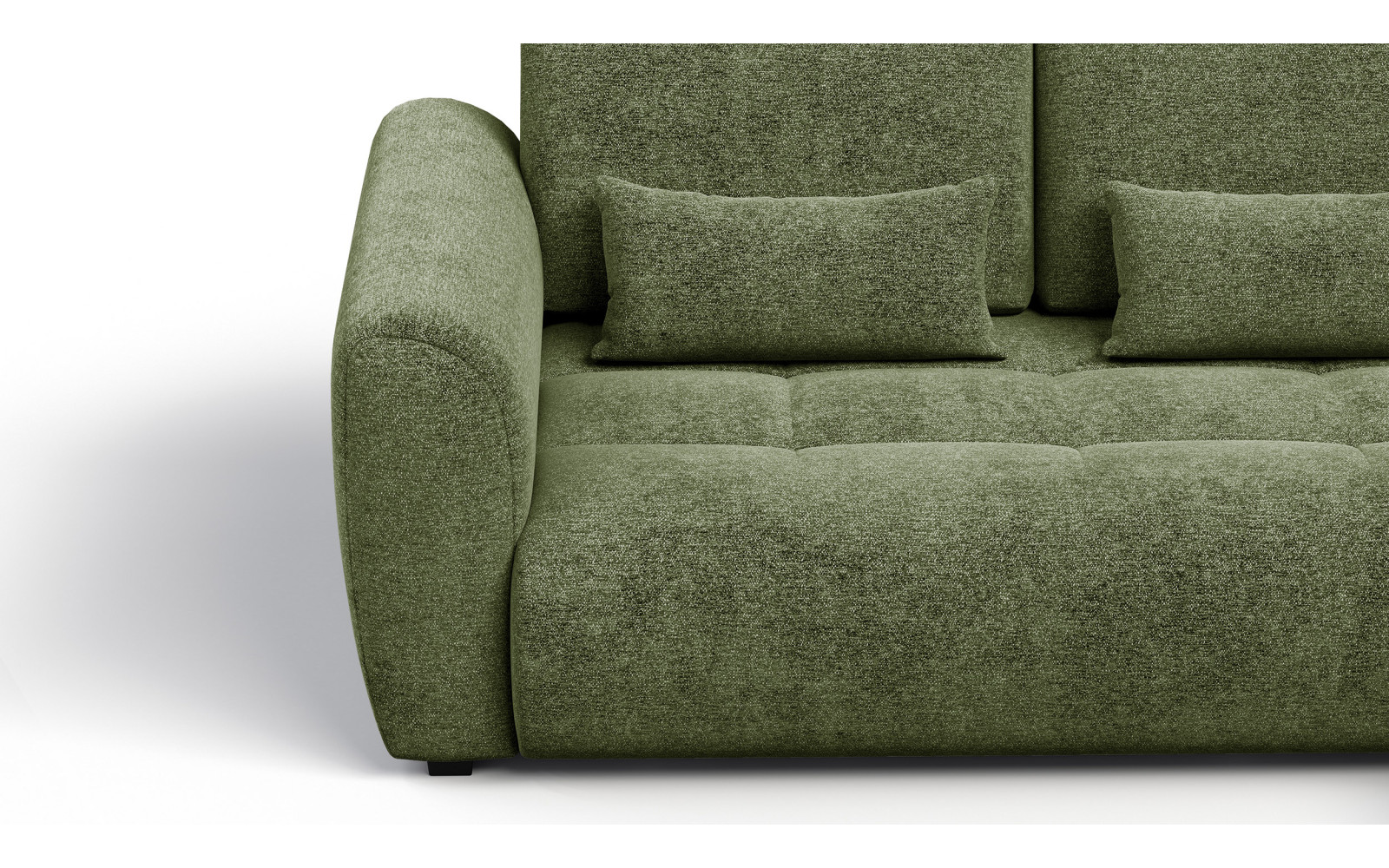 Canapé d'angle 4 places SORENO, tissu vert
