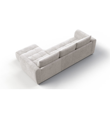 Canapé d'angle 4 places SORENO, tissu ecru