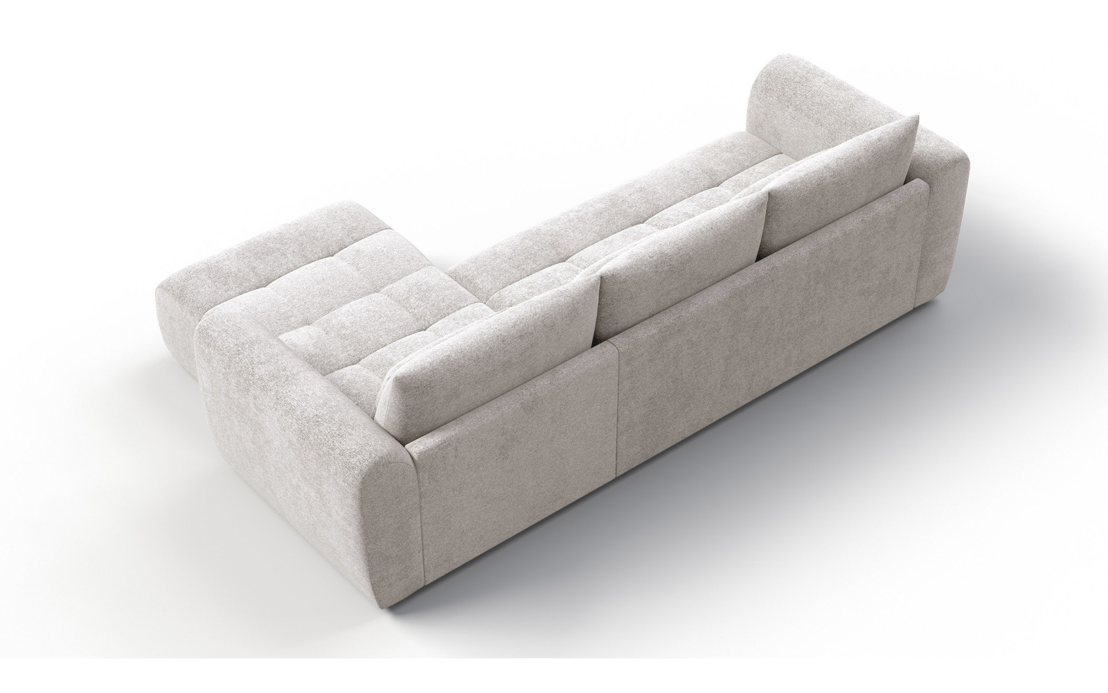 Canapé d'angle 4 places SORENO, tissu ecru