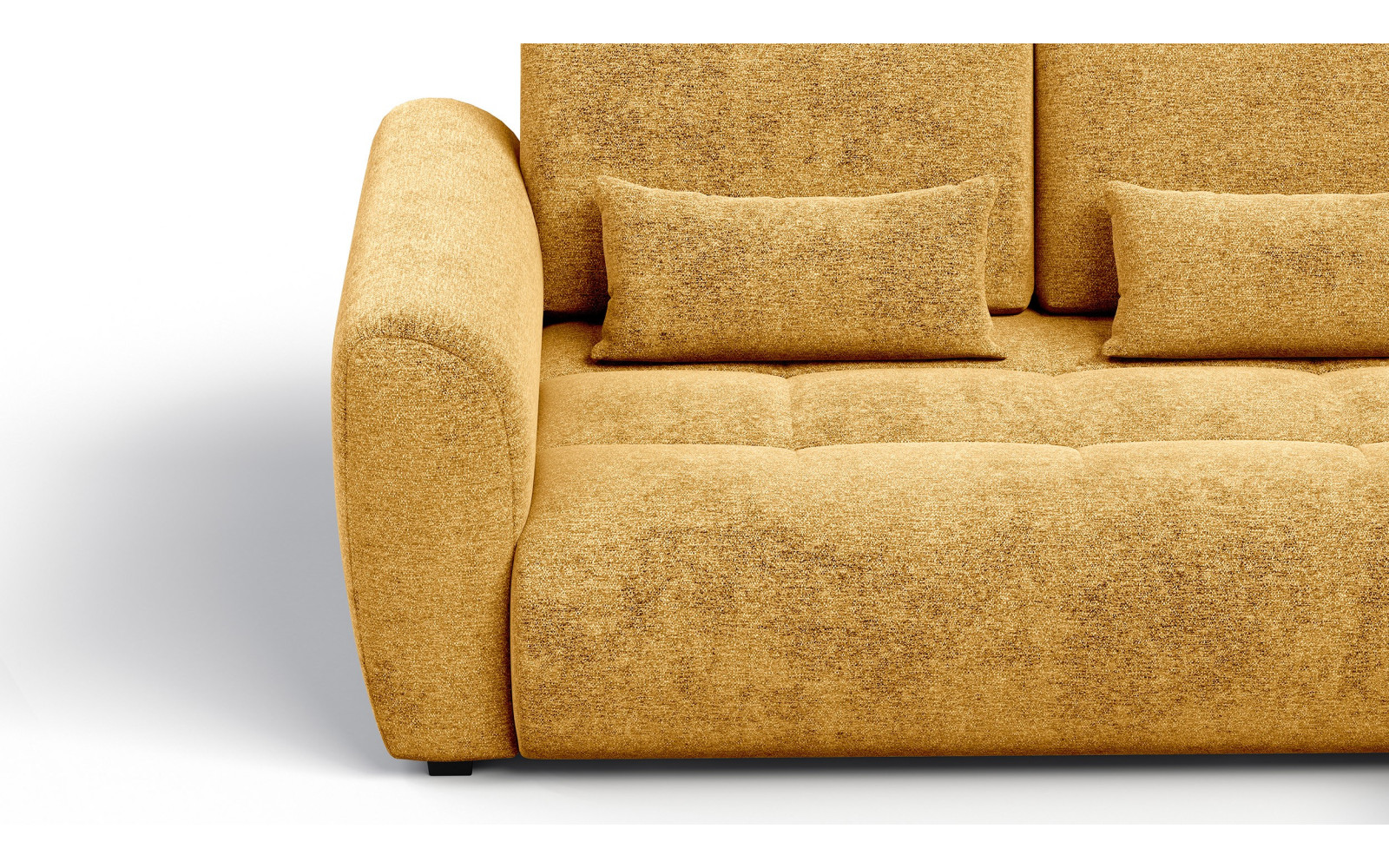 Canapé d'angle 4 places SORENO, tissu jaune