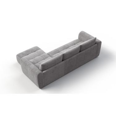 Canapé d'angle 4 places SORENO, tissu gris
