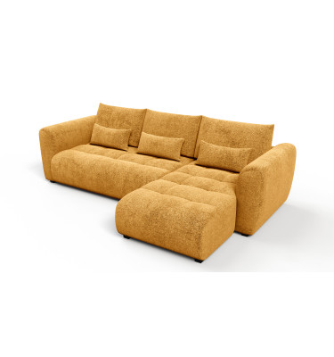 Canapé d'angle 4 places SORENO, tissu jaune