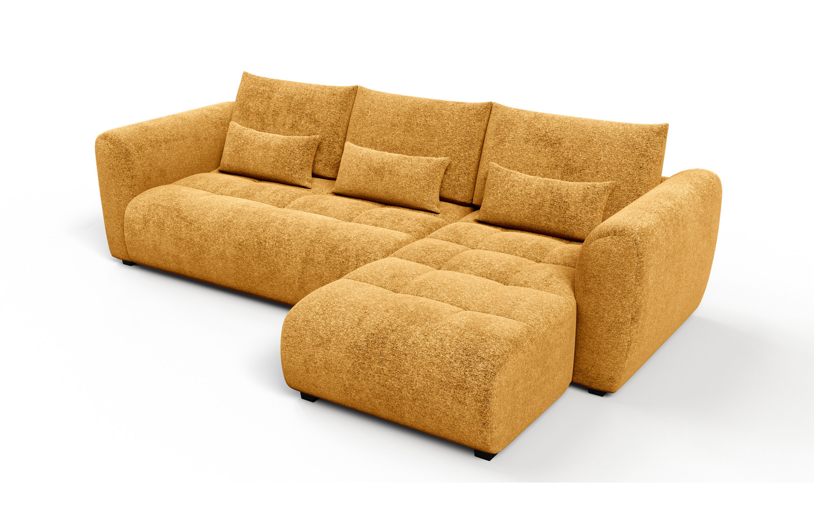 Canapé d'angle 4 places SORENO, tissu jaune
